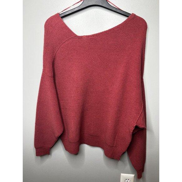 Free People Asymetrical Neck Dolman Long Sleeve Sweater Size Medium - Picture 6 of 11